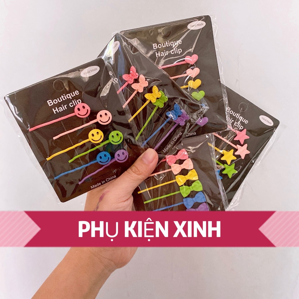 Set kẹp tóc mái xi nhám màu cao cấp thời trang nhiều mẫu phong cách dễ thương nhiều màu sắc PKX