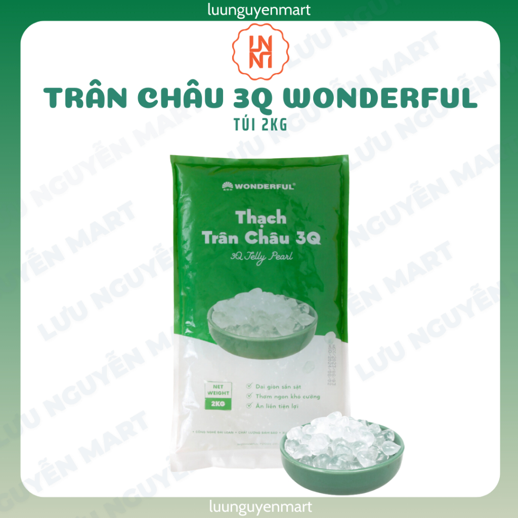 Trân châu 3Q nguyên vị Wonderful, topping trà sữa dai giòn thơm ngon - Túi 2kg