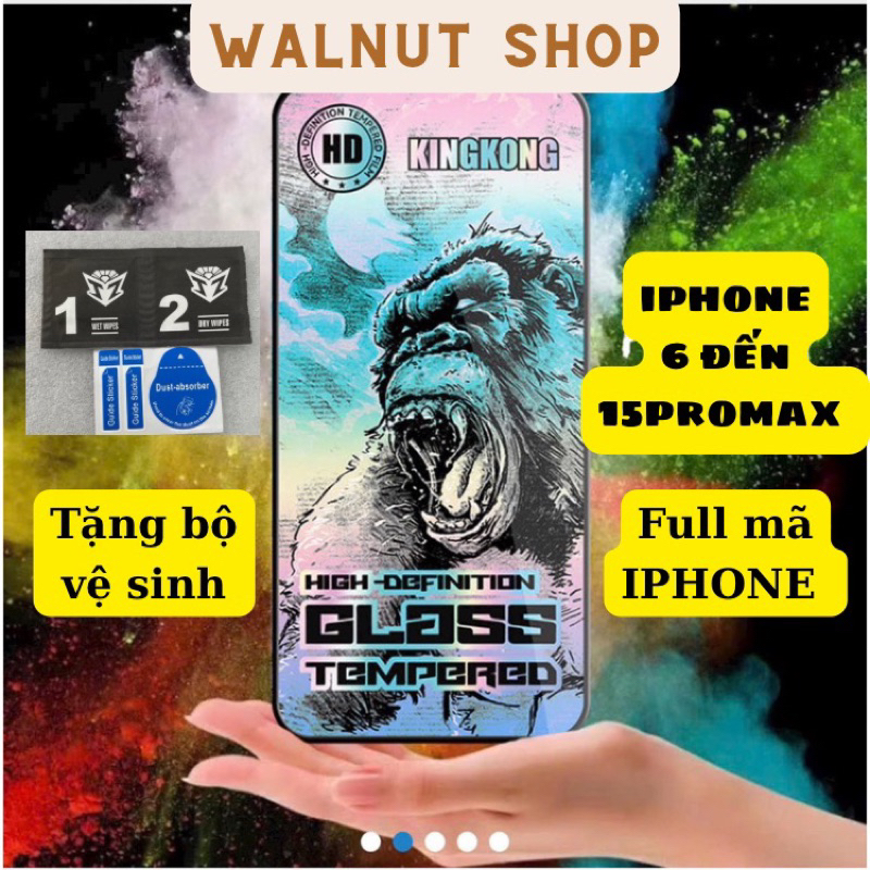 Cường lực kingkong xanh iphone || cường lực kingkong thế hệ mới siêu cứng