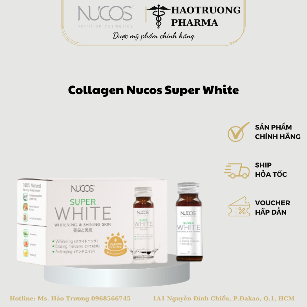 Tặng 2 chai - Nước uống Collagen Nucos Super White