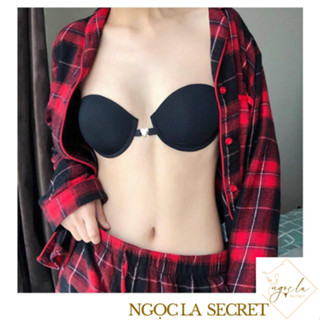  Áo lót Nữ cúp ngực ngang cài trước cao cấp Da Đen D8011 