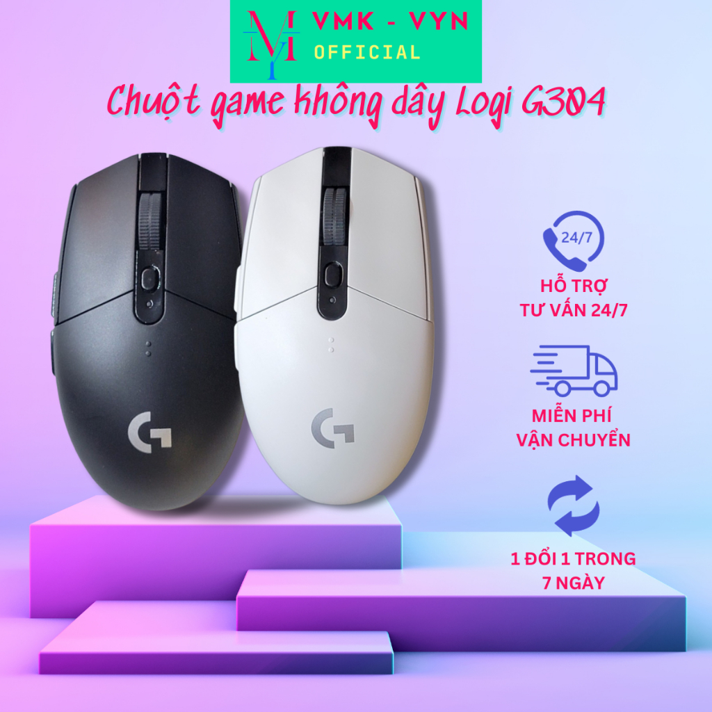 Chuột game không dây Logitech G304 - Lightsync - Tùy Chỉnh RGB, 6 Nút Lập Trình, Nhẹ, Siêu Bền- VMK-VYN