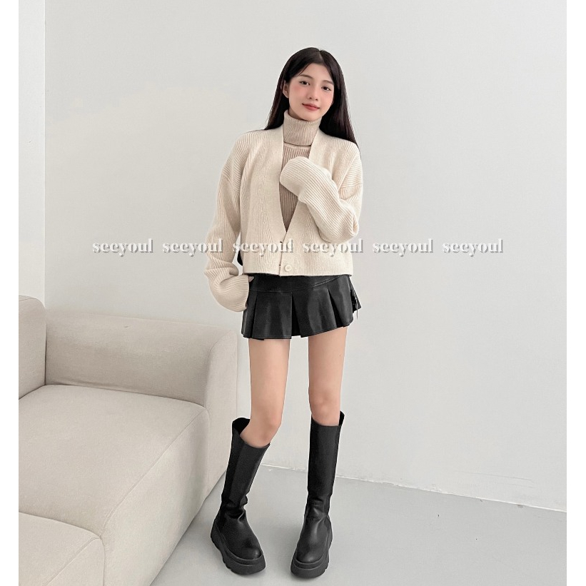 Áo CDG len basic 2 cúc-4543