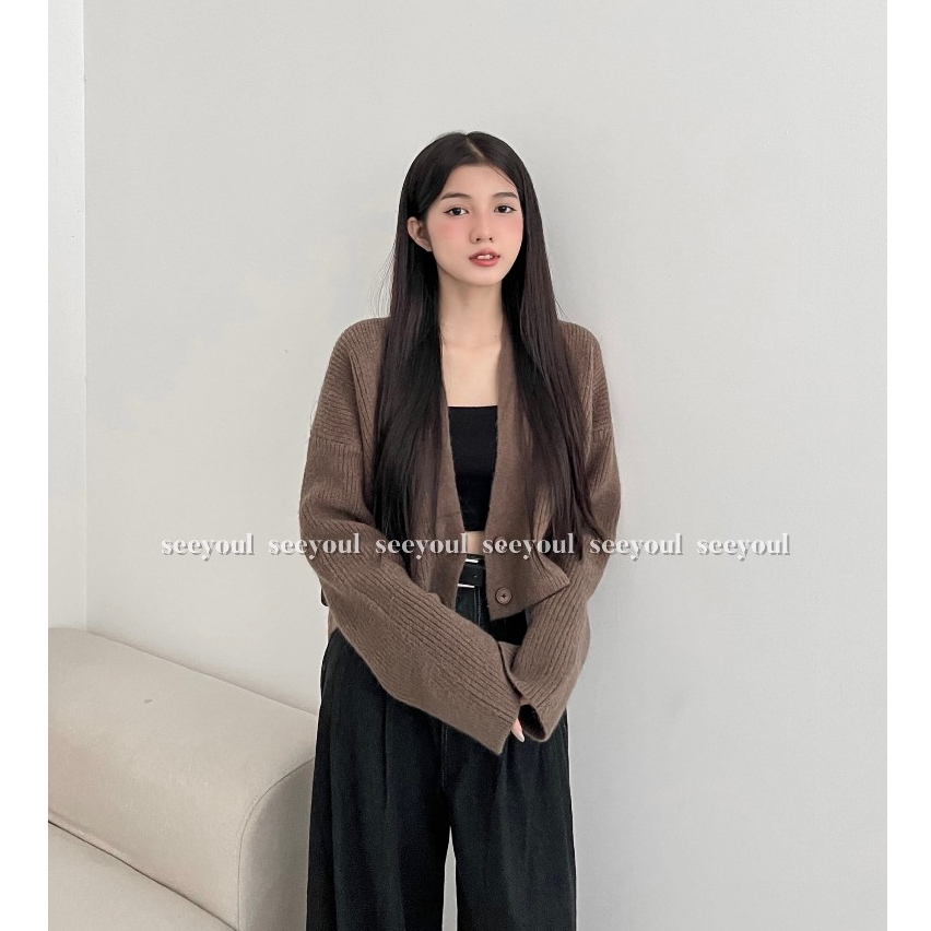 Áo CDG len basic 2 cúc-4543