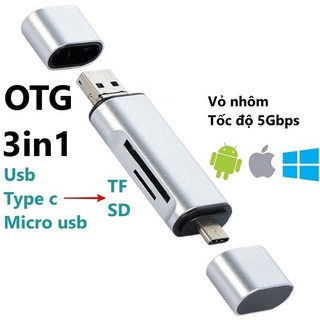 Đầu đọc thẻ Ugreen 2 đầu Type-C, USB