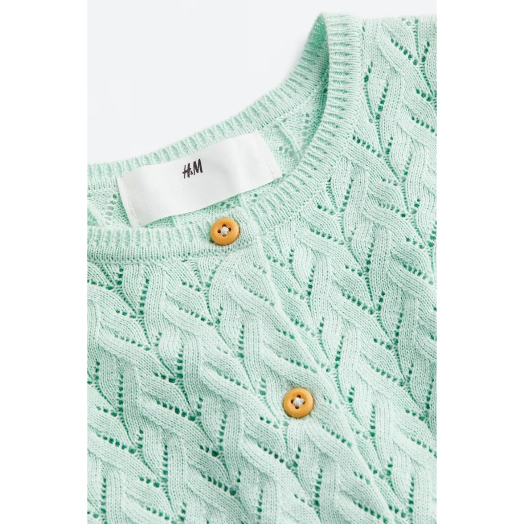 Áo len cardigan xanh HM H&M_hàng chính hãng authentic