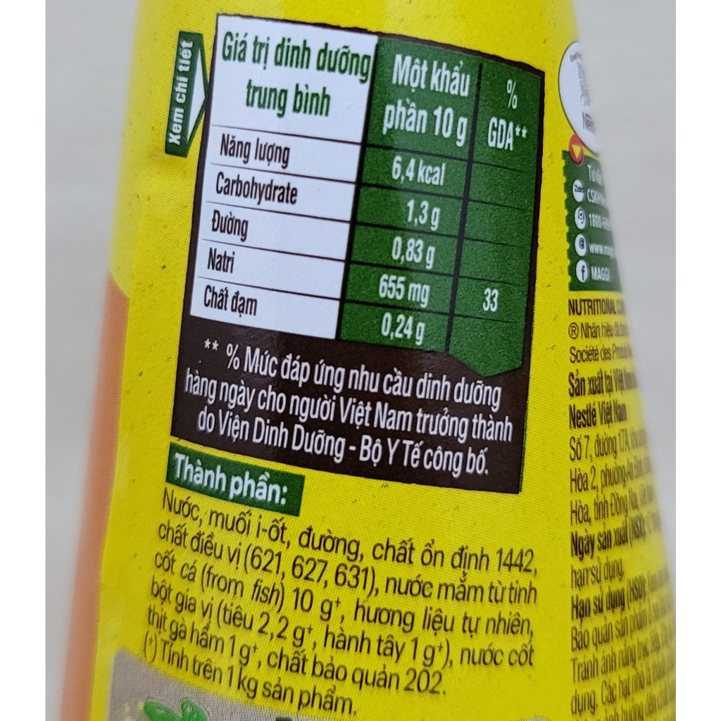 NƯỚC GIA VỊ CÔ ĐẶC  MAGGI Seasoning Concentrate