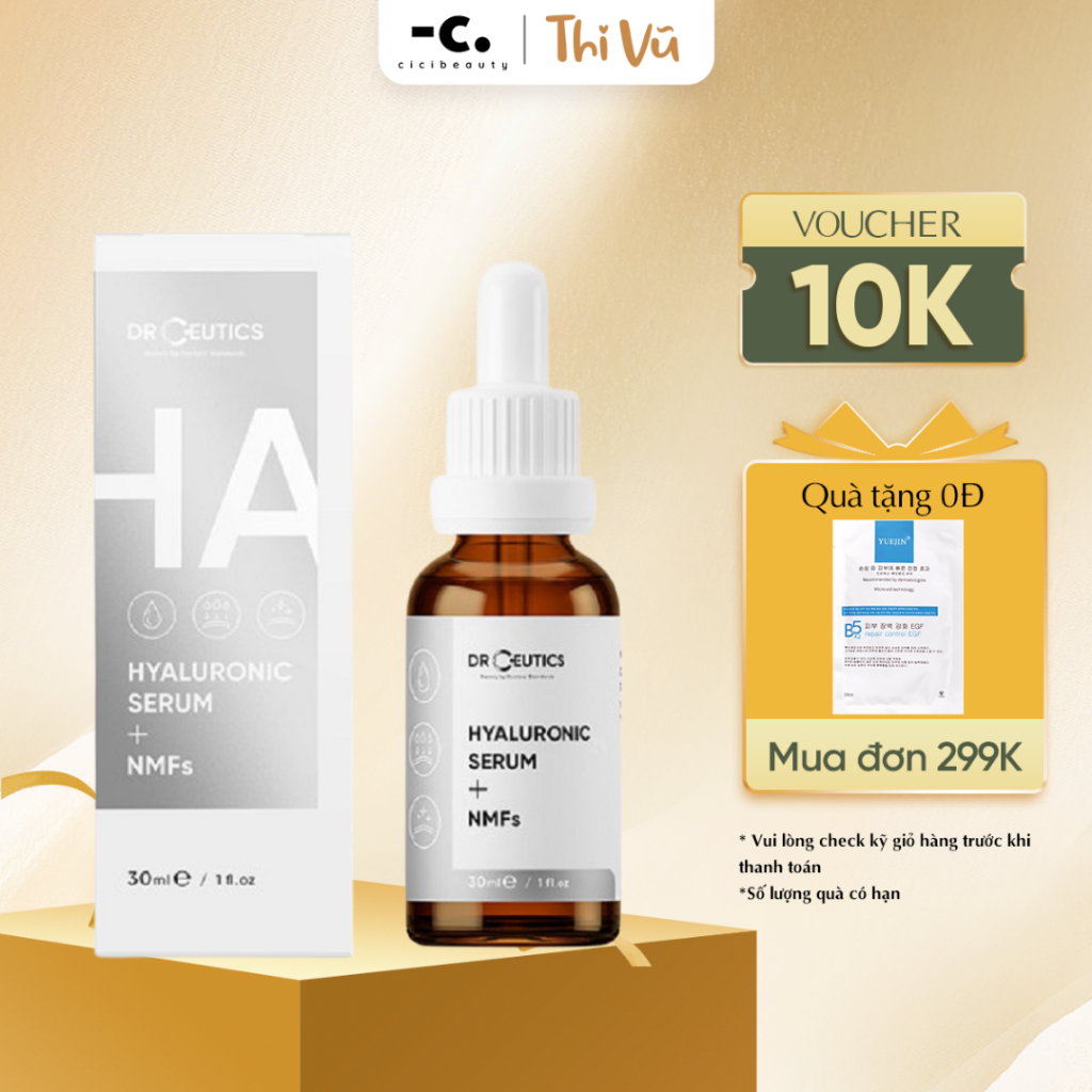 Tinh chât Serum HA Drceutics Cấp Ẩm Và Căng Bóng Da Hyaluronic Acid + NMFs 30ml - Thi Vũ