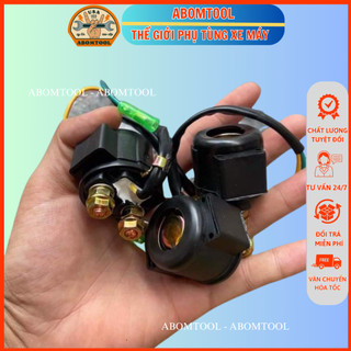 Rơ le đề dream/wave, rơ le đề tròn gắn xe máy số abomtool cao cấp