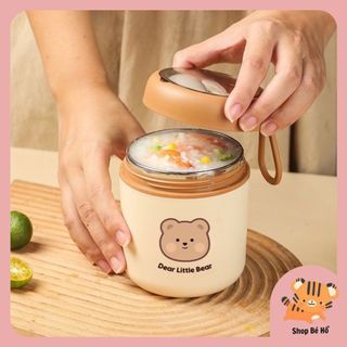 BÌNH Ủ CHÁO GIỮ NHIỆT ủ Giữ Nhiệt Đụng Canh, Soup INOX CÓ QUAI Tiện ích DUNG TÍCH 430ml Shopbeho