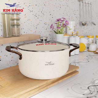 Nồi nhôm KIM HẰNG Ceramic sài bếp từ nắp kiếng 24 26 28 30