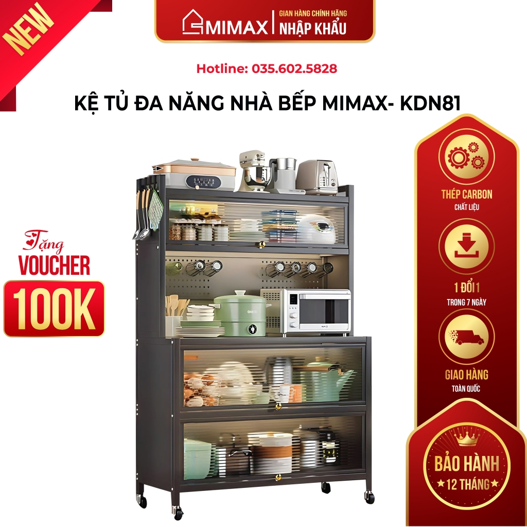 Kệ Tủ Nhà Bếp Để Đồ Đa Năng Thông Minh MIMAX, Kệ Lò Vi Sóng Lò Nướng, Xoay 360 độ