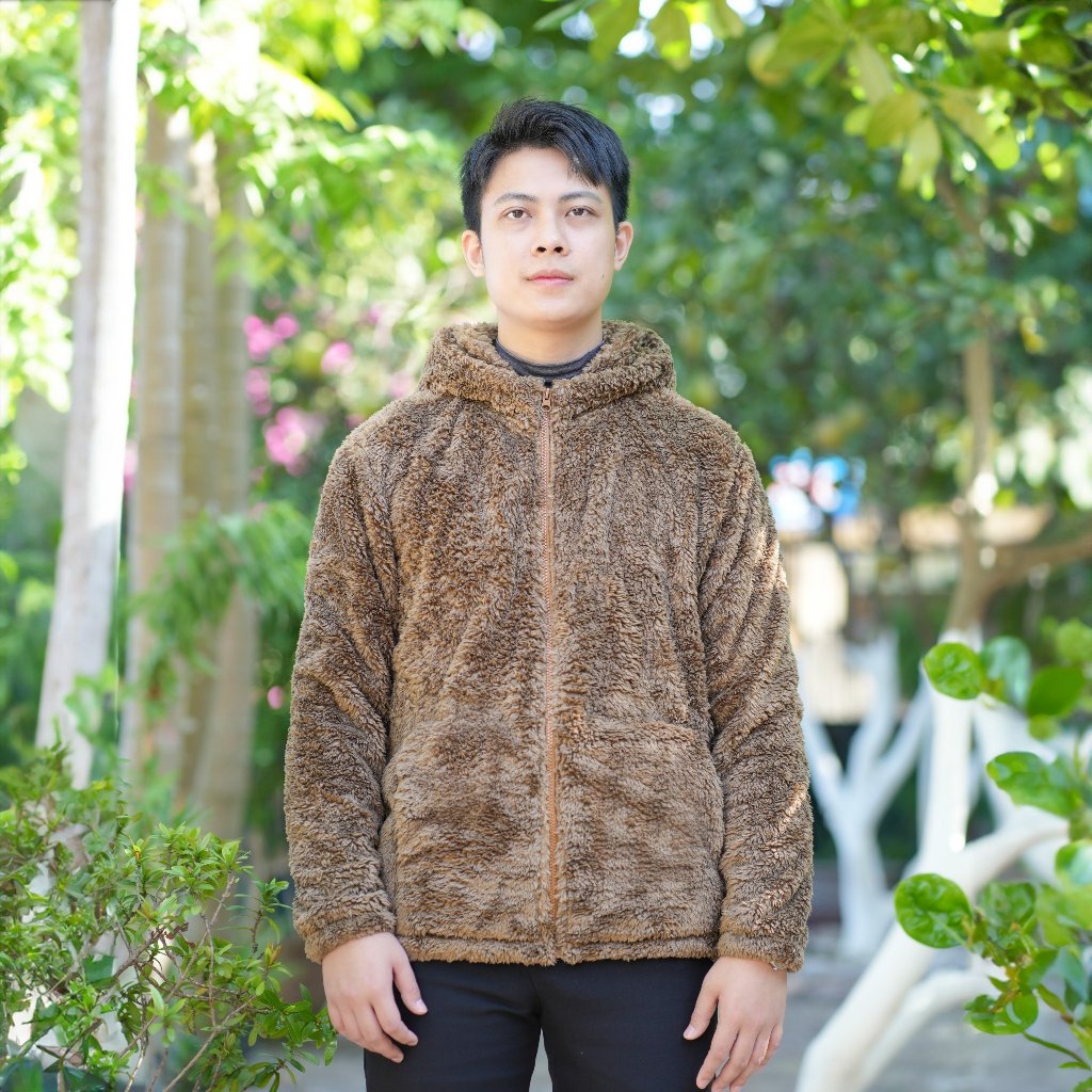 Áo lông cừu nam FALUMAR, áo khoác nam thời trang đẹp, lớp lông hai mặt dầy ấm áp
