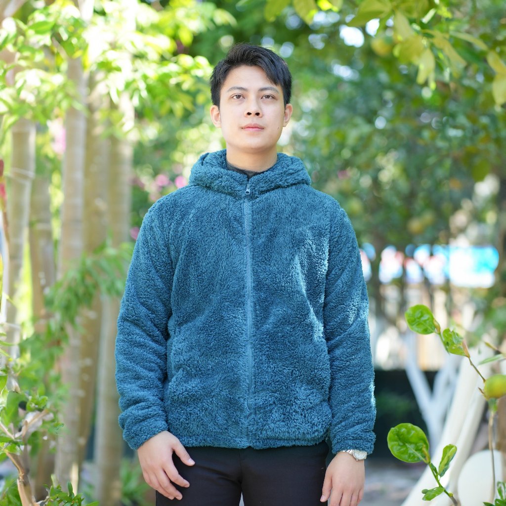 Áo lông cừu nam FALUMAR, áo khoác nam thời trang đẹp, lớp lông hai mặt dầy ấm áp