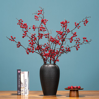 Cành cherry cổ 100cm làm lọ hoa trang trí tết - cành cherry giả trang trí phòng khách cành cherry đỏ