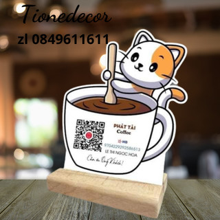 Bảng mã Qr code làm bằng acrylic sang trọng để bàn chất lượng cao cấp, in theo yêu cầu