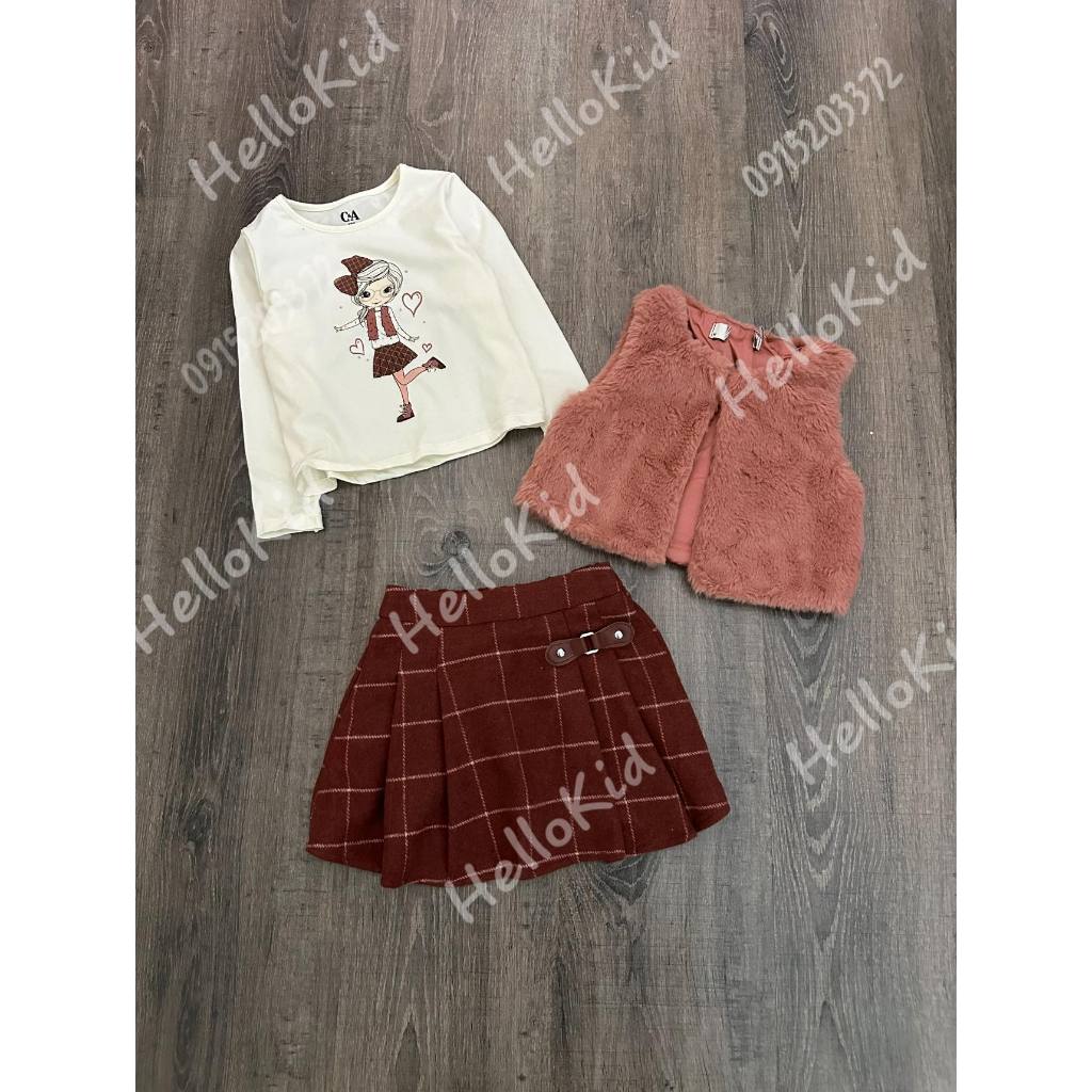 Bộ 3pc bé gái kèm chân váy C&.A