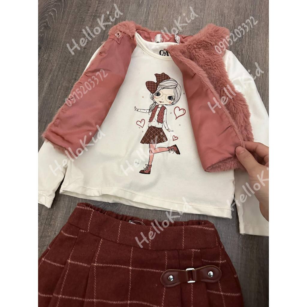 Bộ 3pc bé gái kèm chân váy C&.A