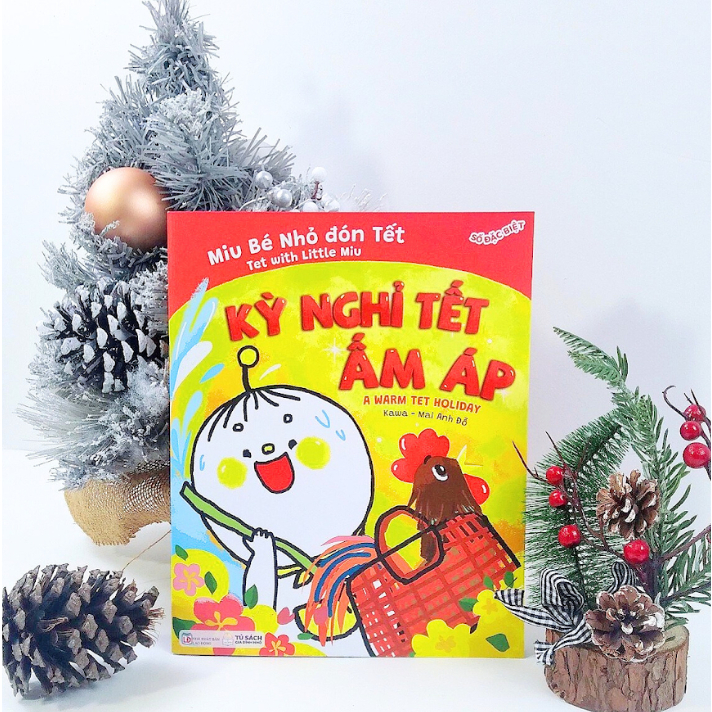 Sách - Ehon Kĩ Năng Sống - Miu Bé Nhỏ Đón Giáng Sinh Và Tết - Song ngữ Anh - Việt