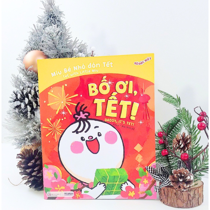 Sách - Ehon Kĩ Năng Sống - Miu Bé Nhỏ Đón Giáng Sinh Và Tết - Song ngữ Anh - Việt