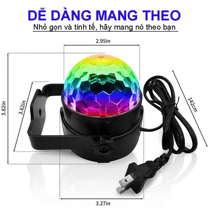 Đèn Led RGB 7 màu vũ trường nháy chớp theo nhạc trang trí phòng hát, sân khấu, phòng sân khấu cảm ứng nhạc Hitech