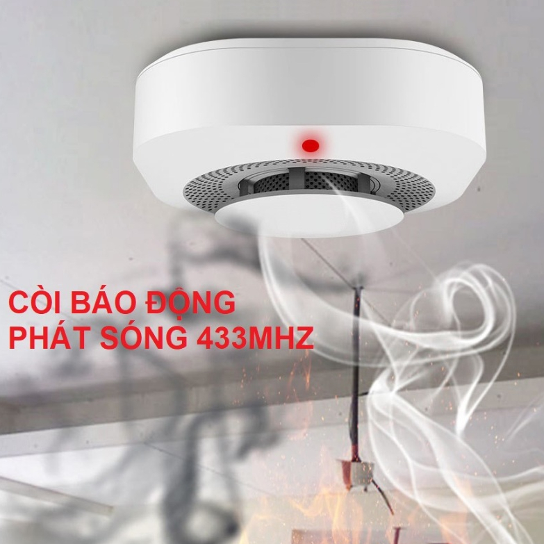 Báo khói không dây phát sóng RF 433Mhz nhiều chức năng