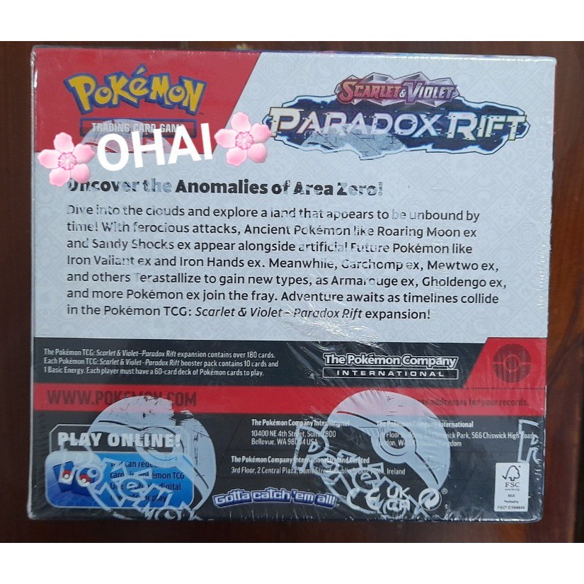 Hộp Thẻ Bài Pokemon Scarlet & Violet Paradox Rift Booster Display Box  Chính Hãng