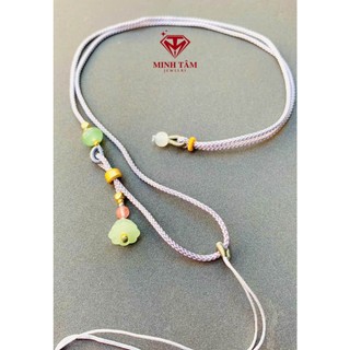 Dây dù đeo mặt dây chuyền đá phong thủy phối hoa sen hạt ngọc mẫu mới Minh Tâm Jewelry