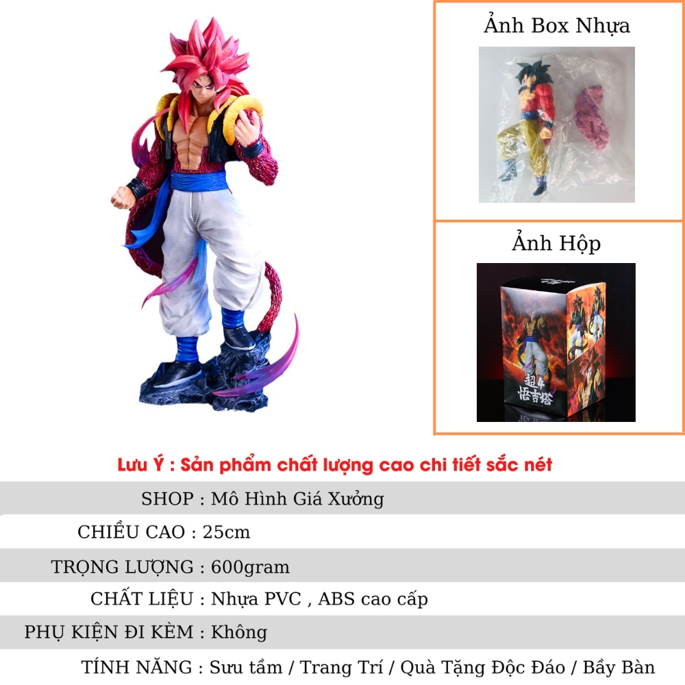 Mô hình DragonBall Gogeta ssj4 - Cao 25cm - nặng 600gram - Dragon Ball - Có Hộp màu