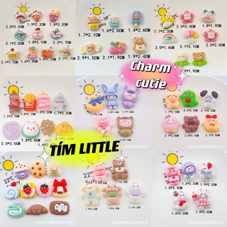 [TỔNG HỢP] Set 30 charm ko kèm keo nhiều mẫu, thú, gấu dâu hồng, trái cây, phụ kiện handmade diy slime chất nh