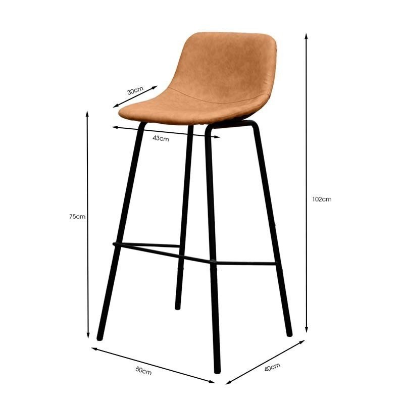 Ghế bar chân sắt sơn tĩnh điện nệm da PU TM065H