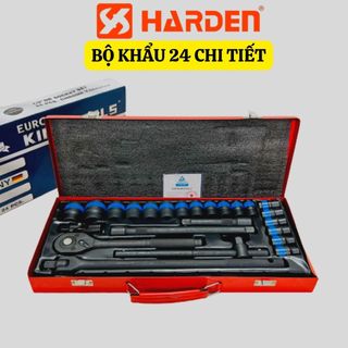 Bộ tuýp khẩu hãng Euro king tools 24 chi tiết hệ 1/2 inch chuyên để sửa xe máy, ô tô, máy móc, chất liệu CRV mạ Cro