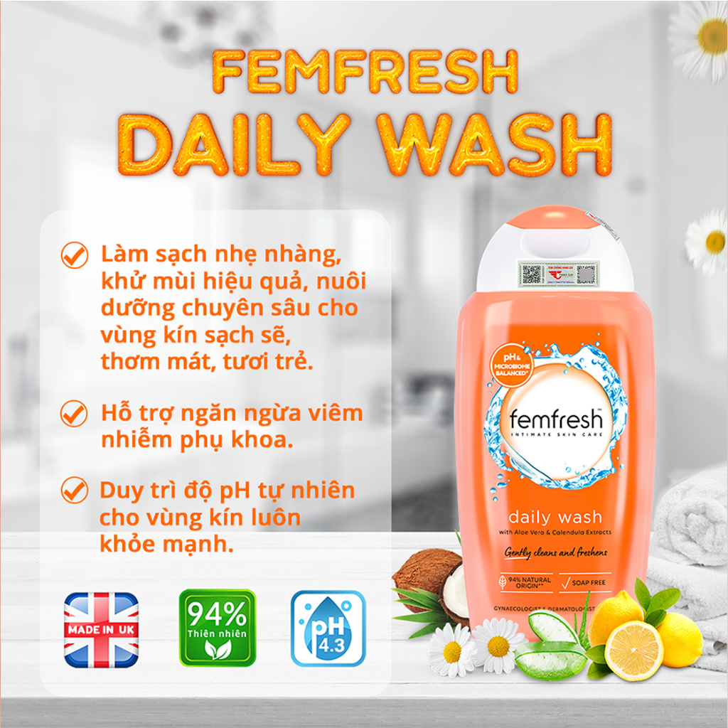Combo Thơm Mát Mùa Hè Cho Vùng Kín, DDVS Femfresh Daily Intimate Wash & Xịt  Khử Mùi Vùng Kín Femfresh Deodorant Spray