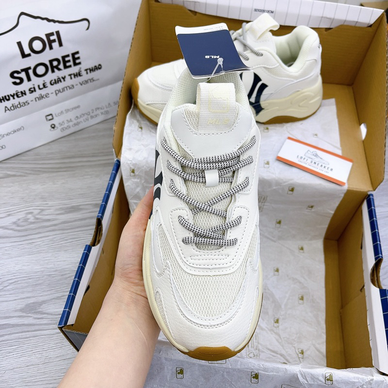 Giày M.LB chunky bigball lite N.Y đen trắng, giày ML B bigball trắng kem đế nâu cao cấp