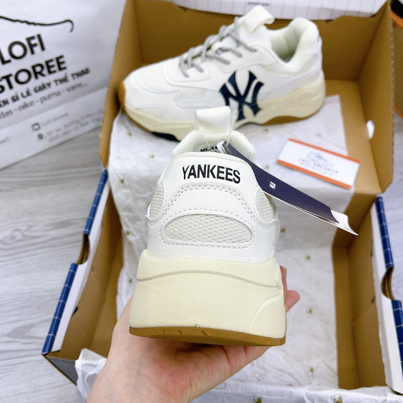 Giày M.LB chunky bigball lite N.Y đen trắng, giày ML B bigball trắng kem đế nâu cao cấp