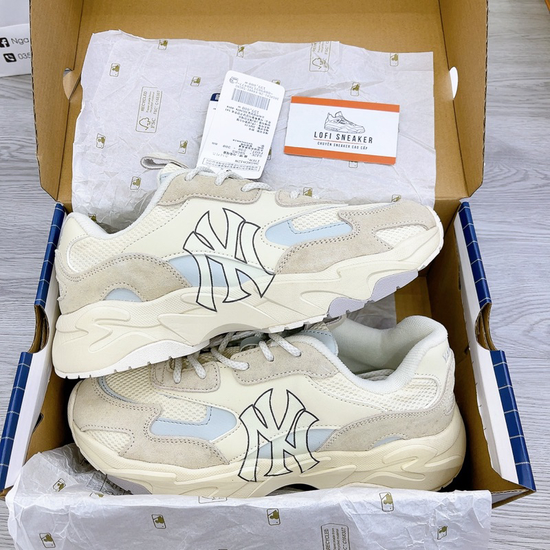 Giày M.LB chunky bigball lite N.Y đen trắng, giày ML B bigball trắng kem đế nâu cao cấp