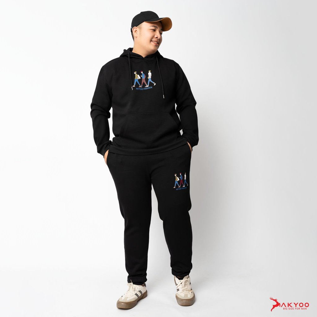 Bộ Nỉ Nam Bigsize 80 - 140KG AKYOO Cao Cấp, Bộ Thun Nỉ Da Cá Co Giãn, Không Bai Xù-  AN DEN HT-QN DEN HT