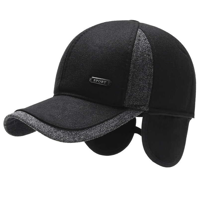 Mũ lưỡi trai có lót che tai giữ ấm mùa đông quà tặng cho bố mẹ ông bà già trung niên tập thể thao