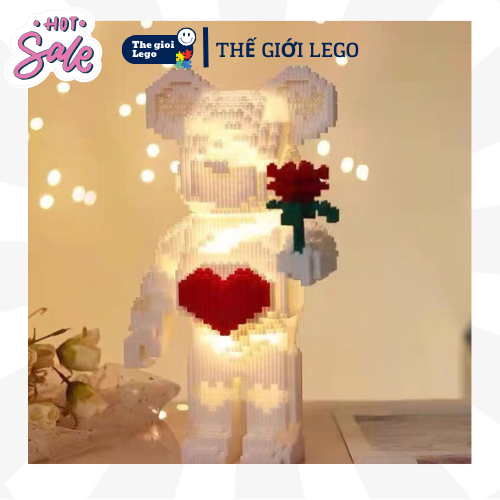 Bearbrick xếp hình LEGO 35cm, Đồ Chơi Xếp Hình Độc Đáo, Thú Vị, Tăng Khả Năng Sáng Tạo, Phát Triển Tư Duy, Decor Phòng