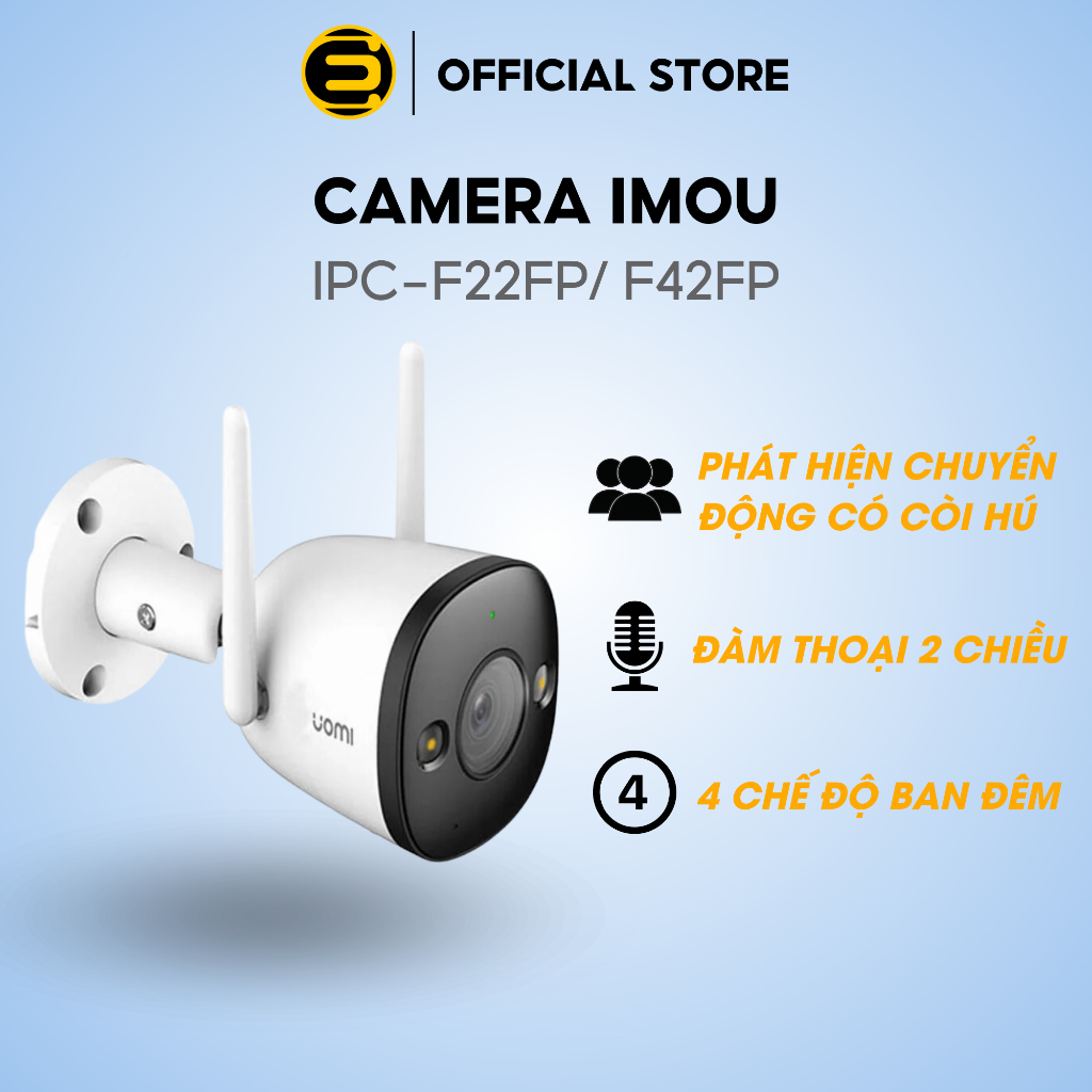 Camera IP wifi ngoài trời IMOU bullet 2E IPC-F22FP/F42FP 2MP/4MP full color, tầm nhìn 30m, có mic