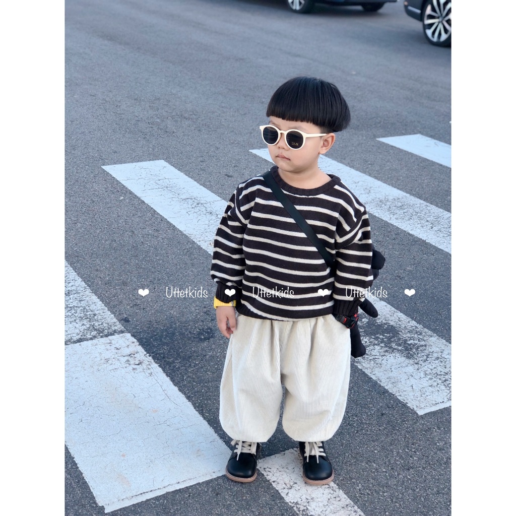 ÁO LEN SỌC DÀNH CHO BÉ GÁI VÀ BÉ TRAI PHONG CÁCH HÀN QUỐC RẤT ĐẸP FORM CHUẨN