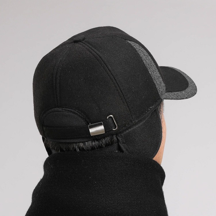 Mũ lưỡi trai có lót che tai giữ ấm mùa đông quà tặng cho bố mẹ ông bà già trung niên tập thể thao