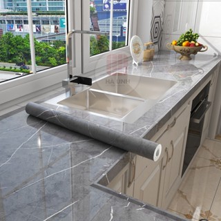 Giấy dán tường bếp vân đá chịu nhiệt, chống nước dầu mỡ khổ 1.2mx0.5m, decal vân đá dán bàn tủ