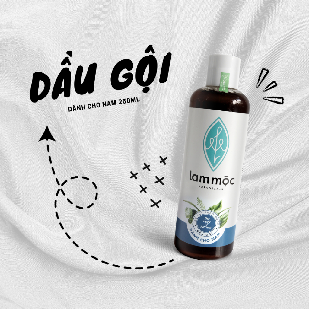 [GIẢM NHỜN,GIÚP MỌC TÓC CHO NAM]-Dầu Gội Bồ Kết Lam Mộc - Tóc Nam - 250ml