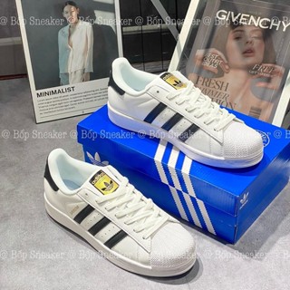 Giày thể thao Adidas Superstar tem vàng, Giày Thể Thao Nữ Mẫu Mới 2022  Adidas Sò 3 Sọc Dành Cho Nữ Full Phụ Kiện