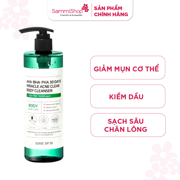 Sữa tắm giảm mụn Some By Mi AHA-BHA-PHA 30 Days Miracle Acne Clear Body Cleanser 400g (iam)