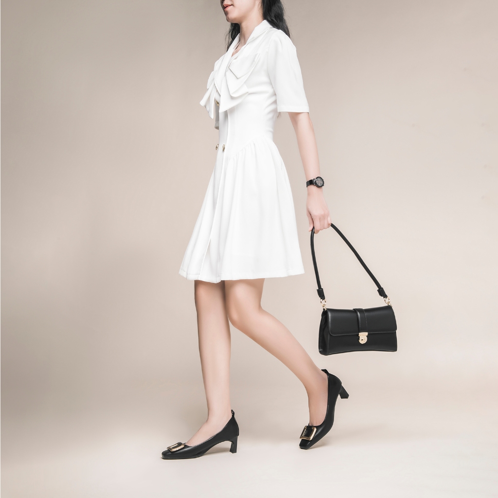 Giày Cao Gót Nữ Zucia Khóa Vuông Gót Nhọn 5cm - GTH56