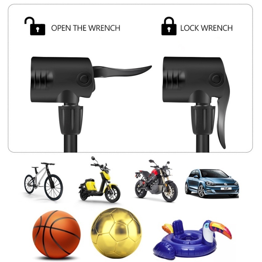 🔥FREESHIP🔥 Bơm xe máy xe đạp nhỏ gọn đầu van đa năng Bơm Xe Đạp Áp Suất Cao FO