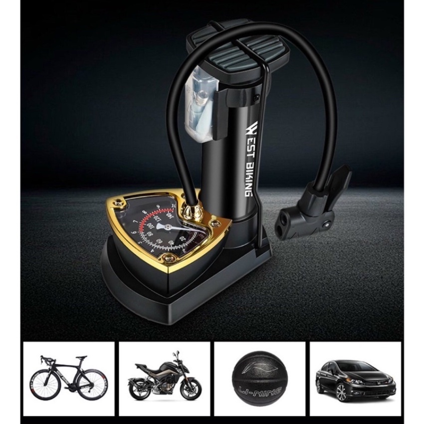 🔥FREESHIP🔥 Bơm xe máy xe đạp nhỏ gọn đầu van đa năng Bơm Xe Đạp Áp Suất Cao FO