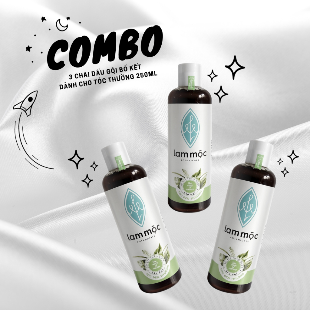 Combo 3 dầu gội bồ kết Lam Mộc - 250ml